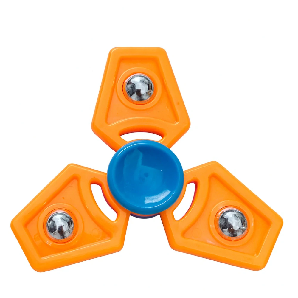 Fidget Spinner – trojramenný antistresový spinner s kovovými závažími, oranžovo/modrý