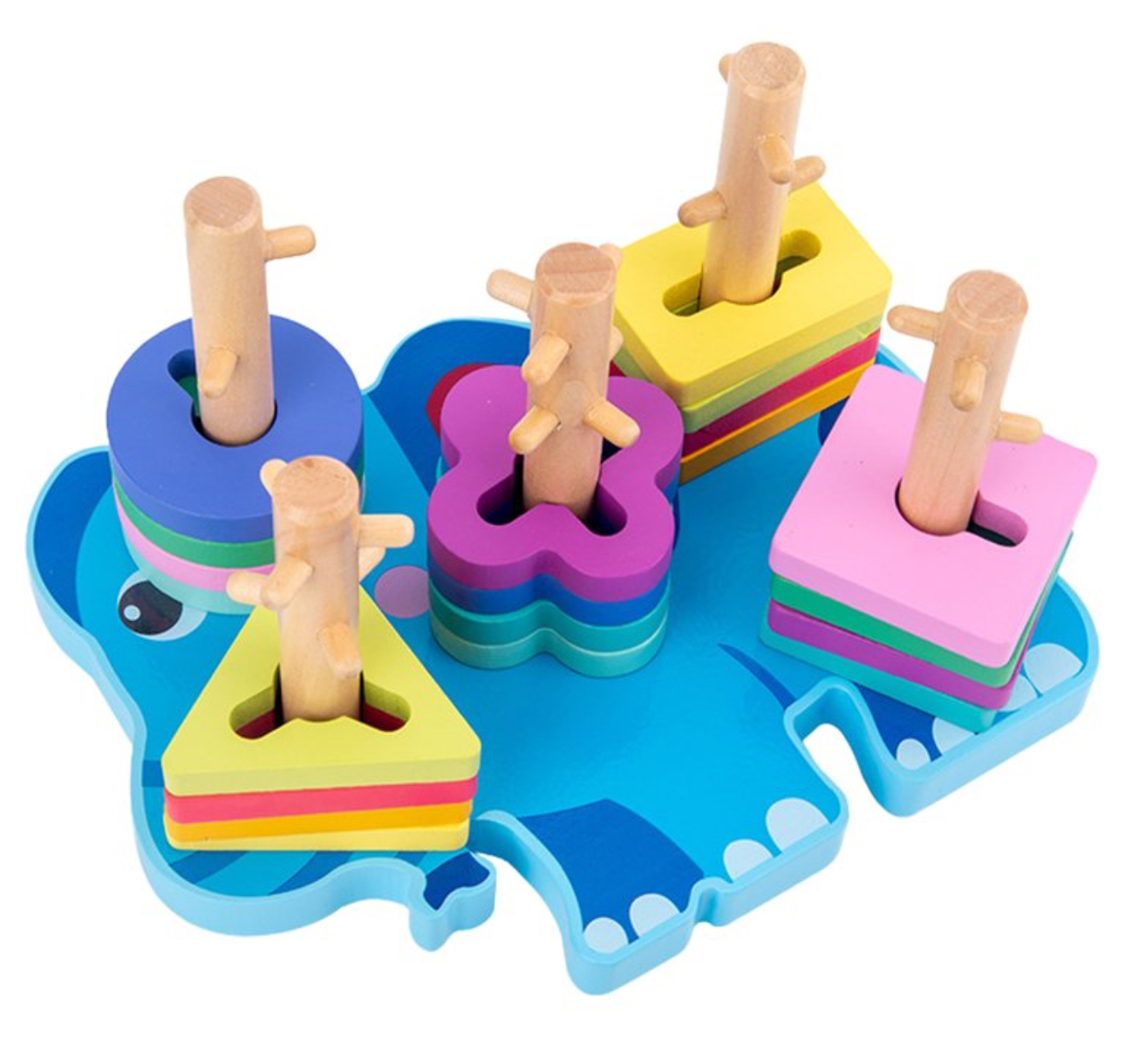 Dřevěná vzdělávací skládačka- třídič tvarů, Slon