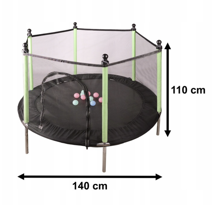 MALÁ ZAHRADNÍ TRAMPOLÍNA PRO DĚTI – STABILNÍ KONSTRUKCE + OCHRANNÁ SÍŤ