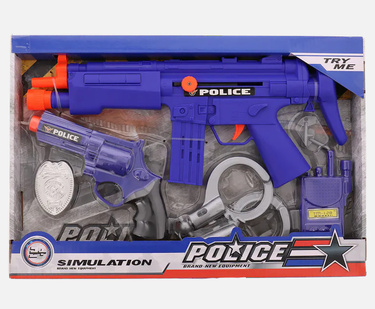 Policejní speciální jednotky sada.Dalekohled, pistoL, samopal