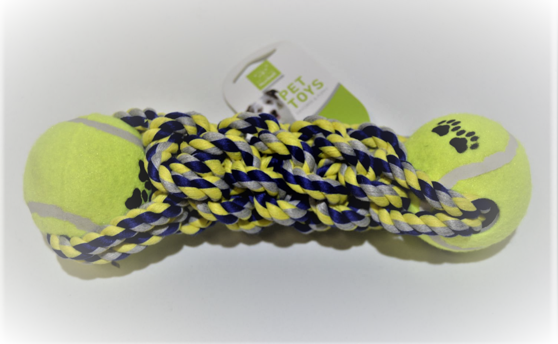 Přetahovací činka se 2 tenisáky