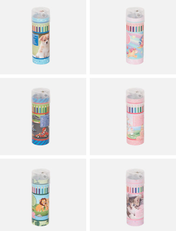 Mini pastelky s ořezávátkem 12 ks