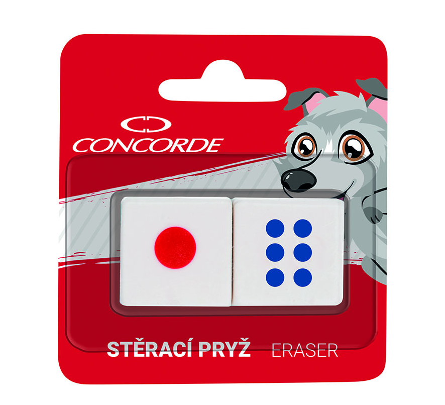Pryž gumovací Concorde- kostka hrací 2ks