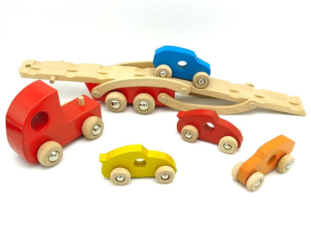 Dřevěný kamion s autíčky Story Tellers