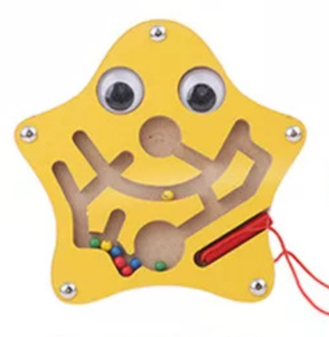 Dřevěný magnetický labyrint HVĚZDA