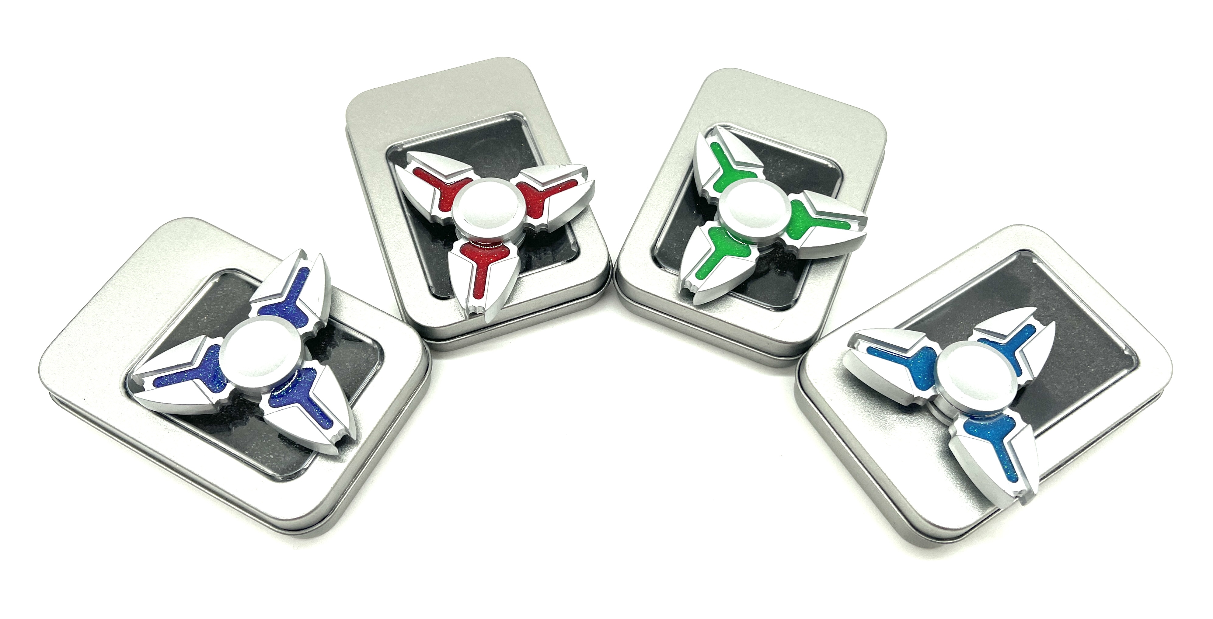 Fidget Spinner Silver Crab HQ tyrkysový