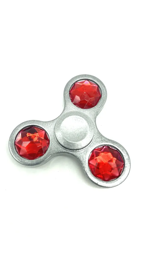 Stříbrný fidget spinner HQ červený diamant II