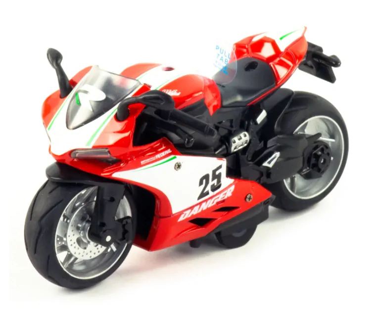 Motocykl kovový Die Cast MY66 1:12 červený