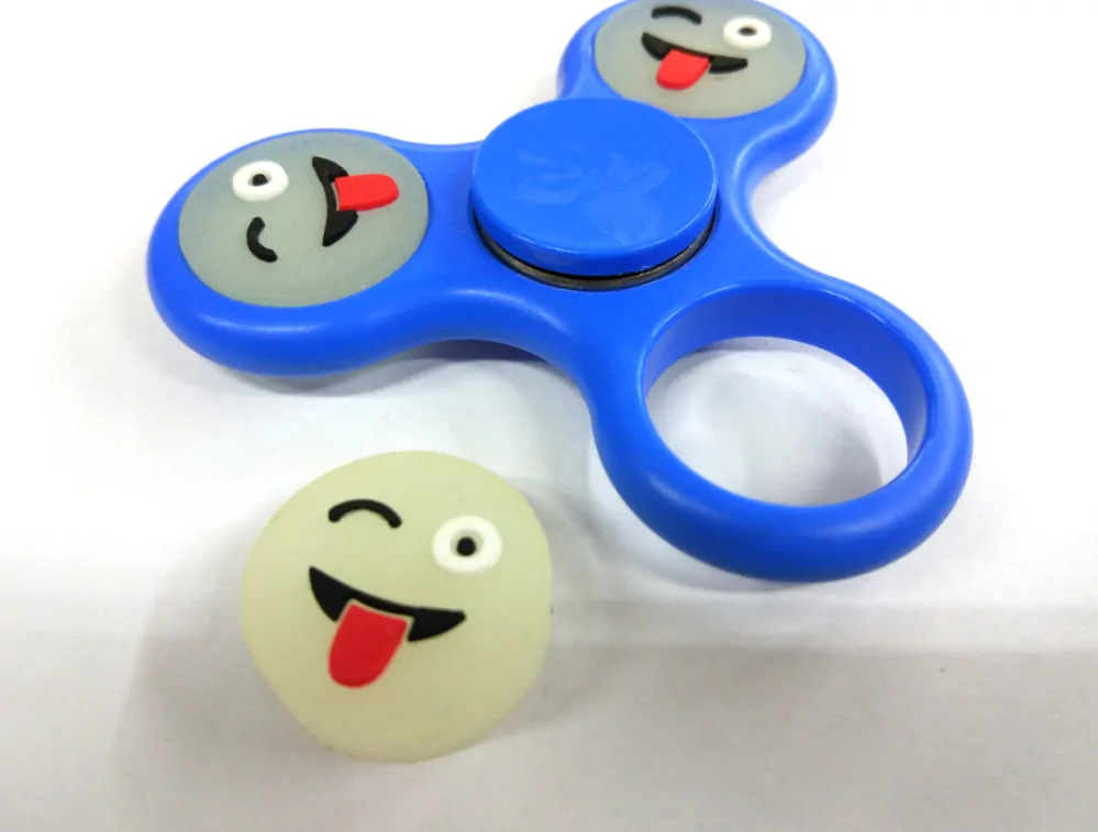 Antistresový Fidget Spinner Emoji modrý
