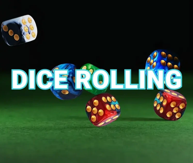 Hrací kostka červeno-zelená