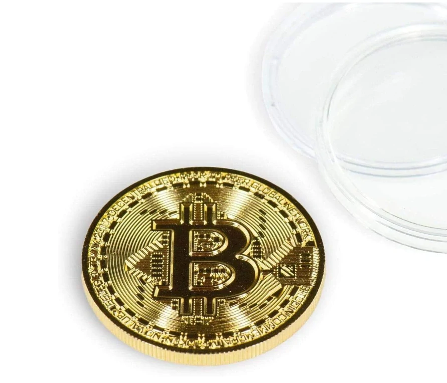 Zlatá mince v plastovém boxu