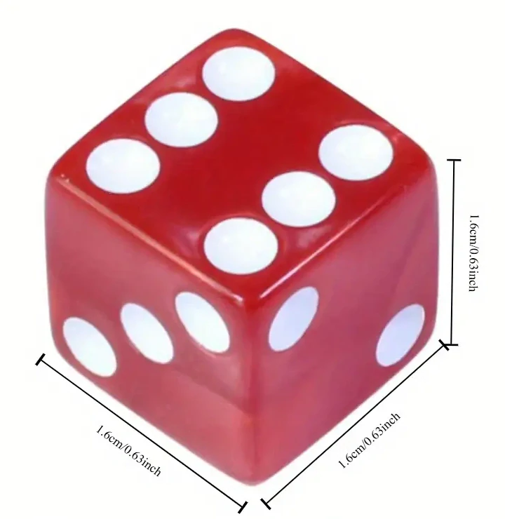 Hrací kostka červeno-bílá