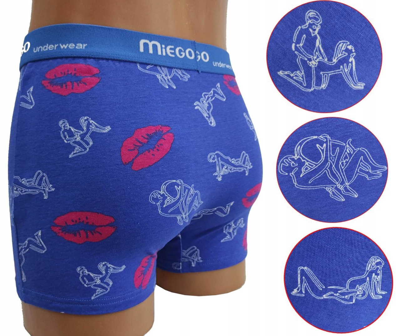 Bavlněné veselé boxerky Miego modré