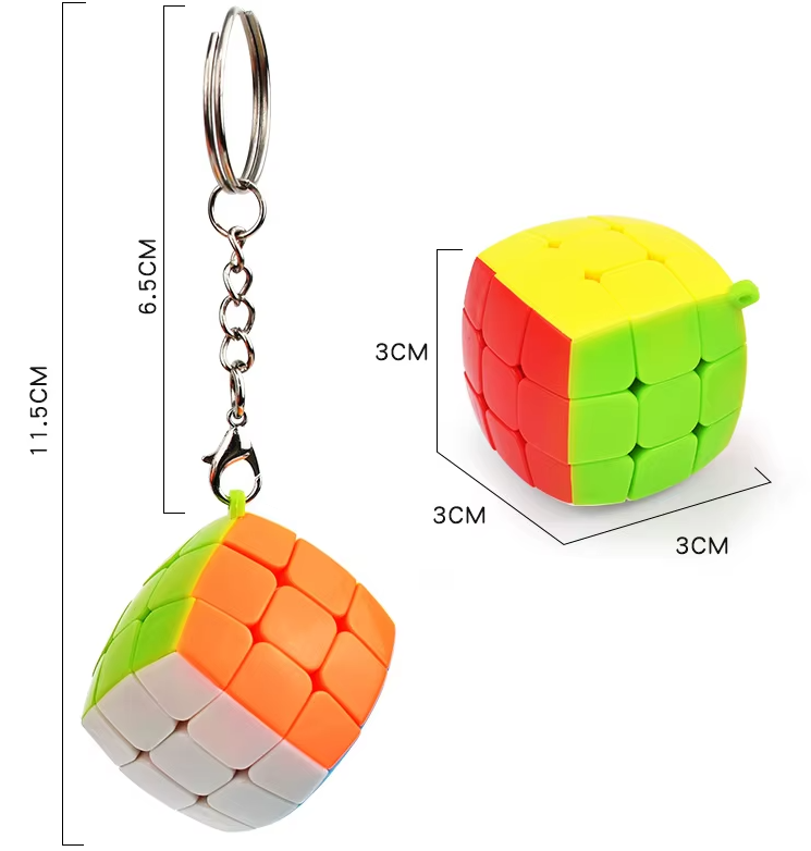 Zaoblená rubikova kostka 3x3x3 přívěšek, 6 colors
