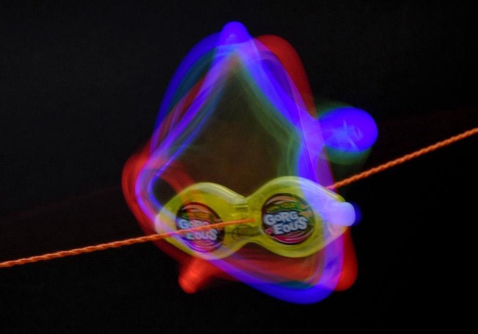 LED Spinner 2hlavý modrý