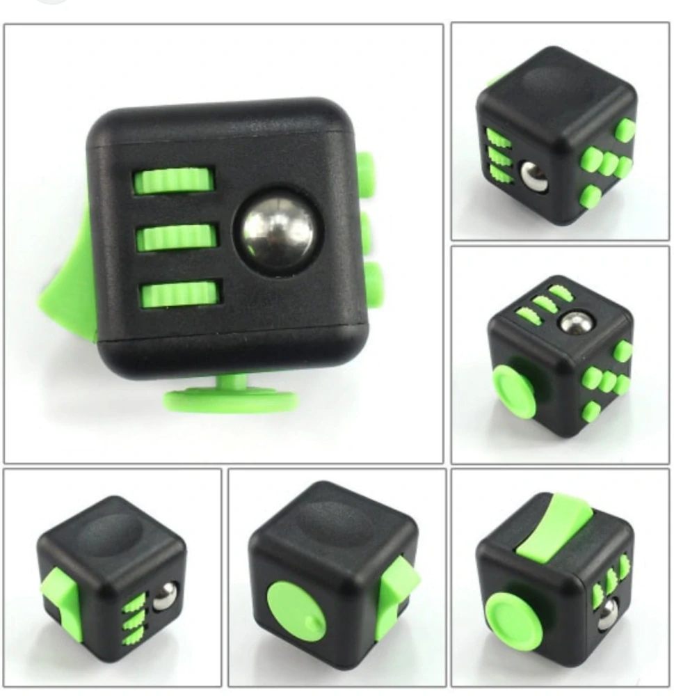 Antistresová kostka Fidget Cube černozelená