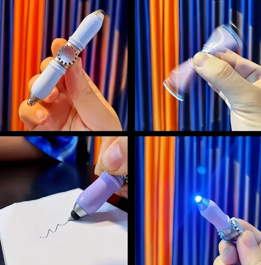 Světelný Fidget Spinner Pen zelený