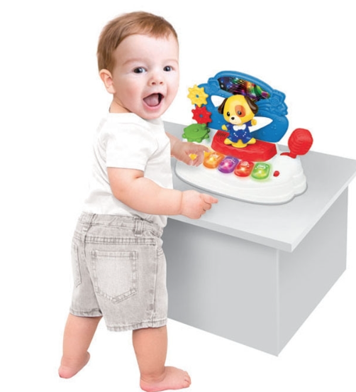 Winfun Interaktivní pianko s pejskem 27 cm se světlem a zvukem