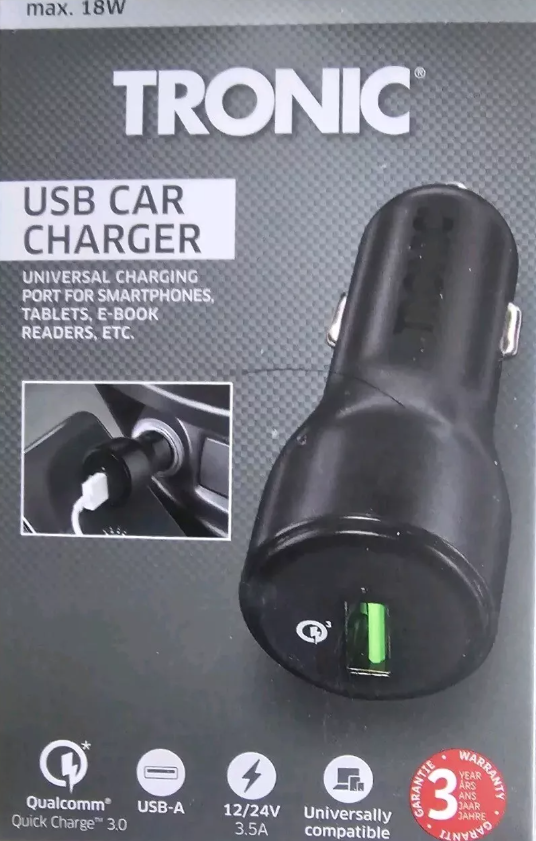 TRONIC® USB-A nabíjecí adaptér do auta