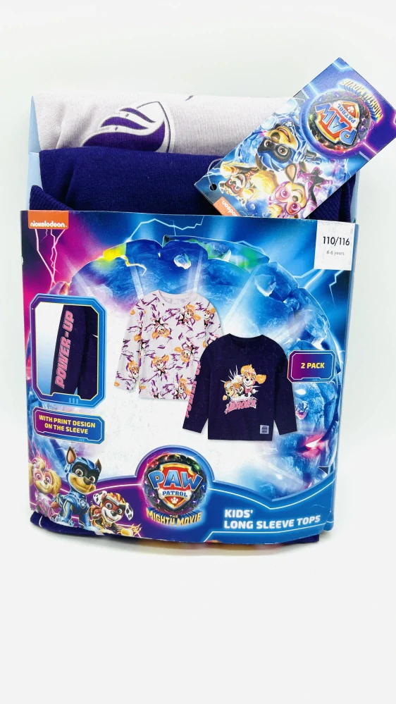 Tlapková patrola -tričko s dlouhým rukávem vel: 110-116, 2ks