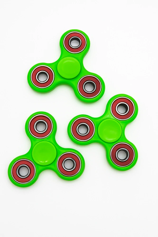 Fidget Spinner, 4ložiskový zelený a červený