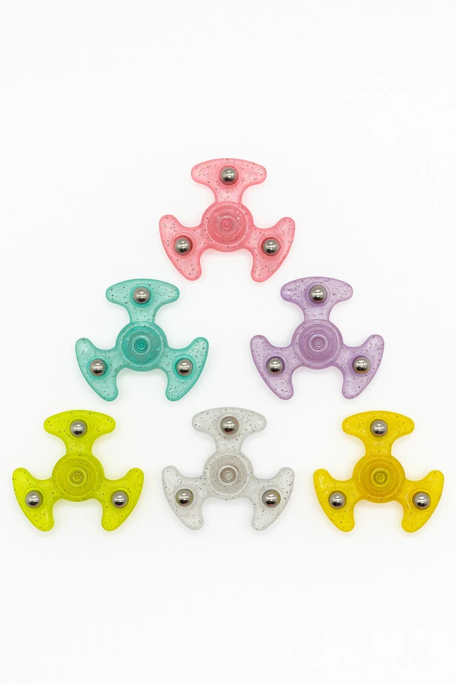Fidget Spinner Ufo Glitter, průhledný čirý