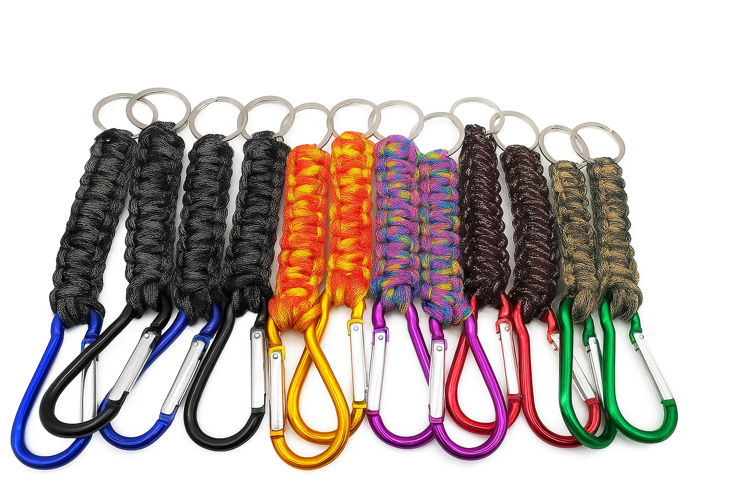 Klíčenka skarabinou paracordem - Coyote Brown