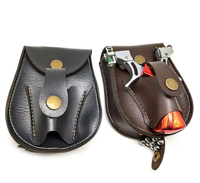 Kožené pouzdro na prak a náboje, hnědé