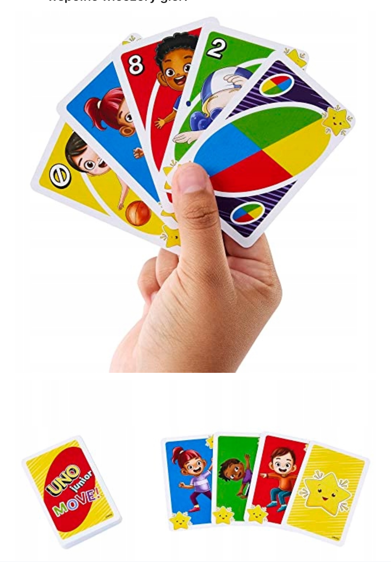 Mattel Games UNO JUNIOR MOVE , karetní hra, desková hra, rodinná hra