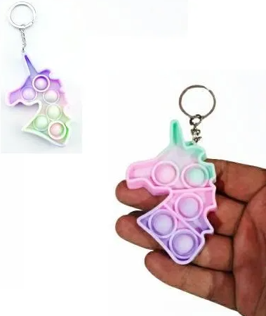 Pop It klíčenka Rainbow Jednorožec