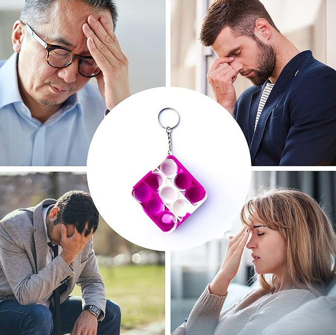 Pop It klíčenka Čtverec červený