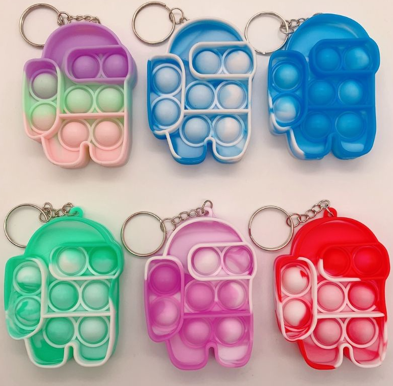 Pop It klíčenka Among zelený