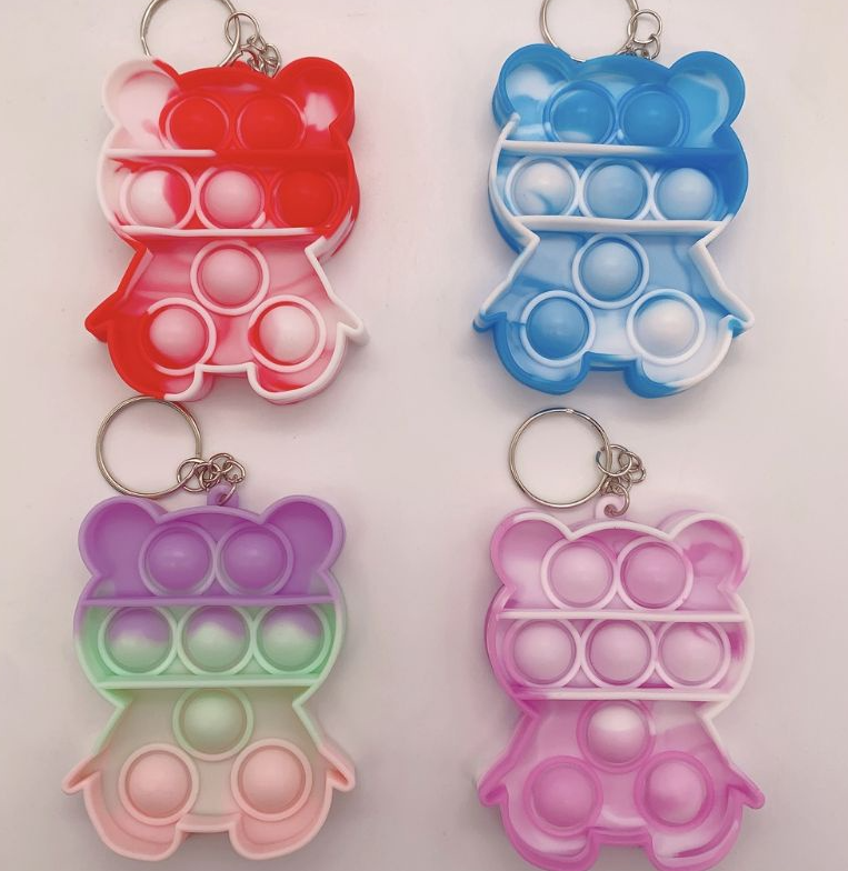 Pop It klíčenka Medvídek růžový
