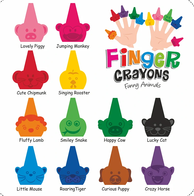 Svíčkové pastelky FUNNY ANIMALS COLORINO