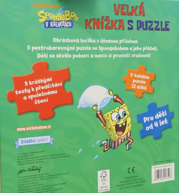 Velká knížka s puzzle, SpongeBob v kalhotách