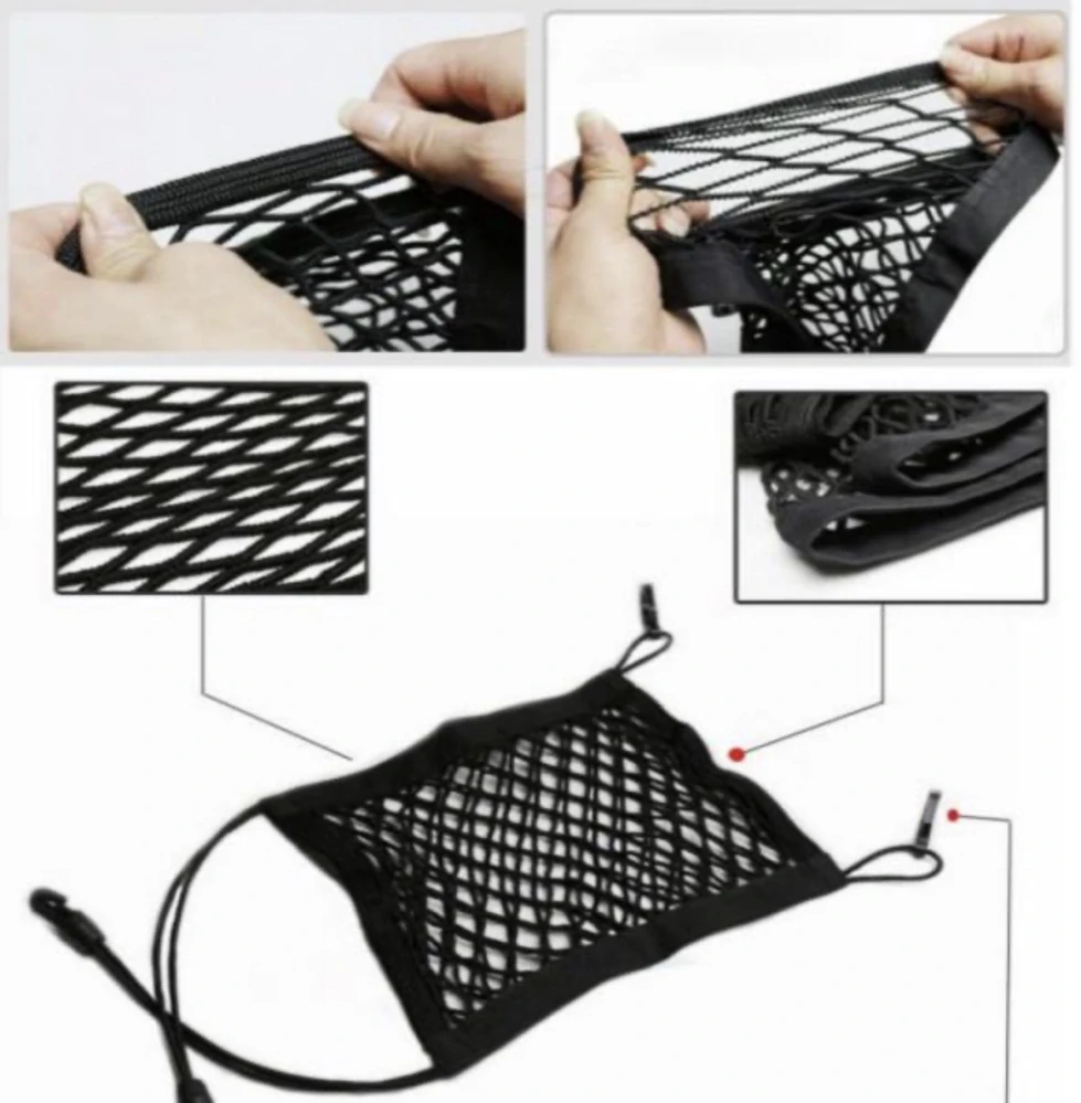 Univerzální síťový organizér mezi přední sedadla do auta – černý (NY-57)