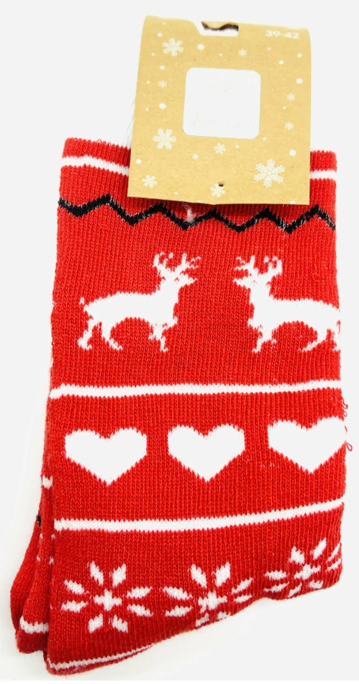 AMZF dámské vánoční ponožky červené veliksot 39-42