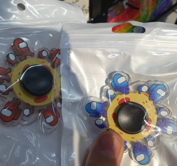 Fidget Spinner 6tiramenný animovaný Among modrý