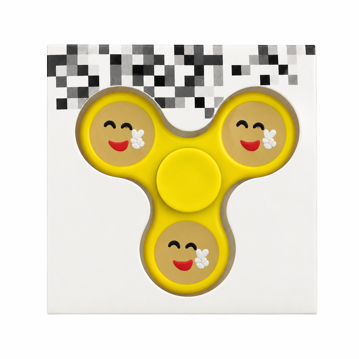 Antistresový Fidget Spinner Emoji žlutý