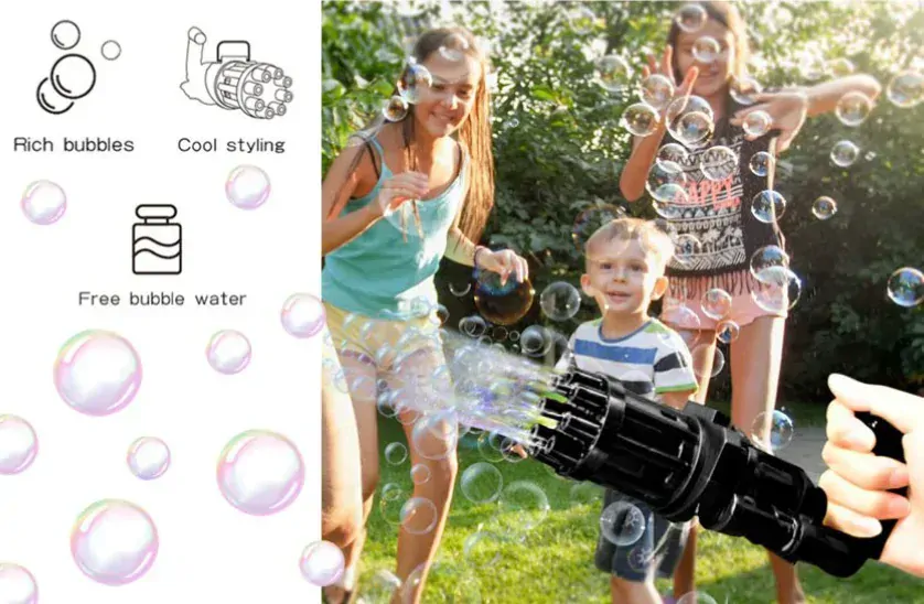 BUBBLE MACHINE modrá - kulomet na bubliny- ČERNÝ