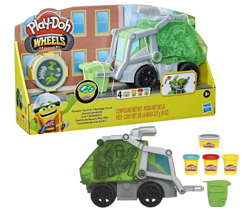 Hasbro Play-doh Popelářské auto 2v1