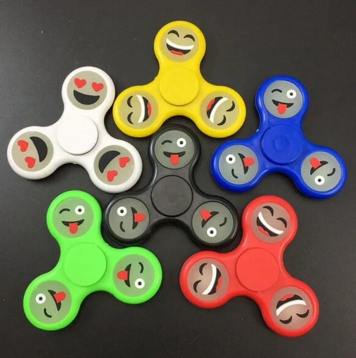 Antistresový Fidget Spinner Emoji modrý