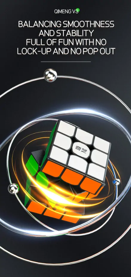 QiYi Kostka Qimeng V3 Speed Cube 3x3x3 černá