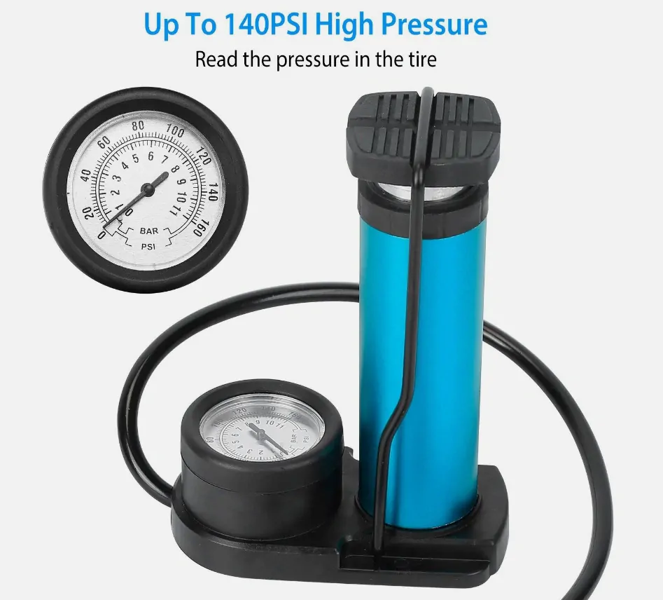 Nožní pumpička s ukazatelem tlaku