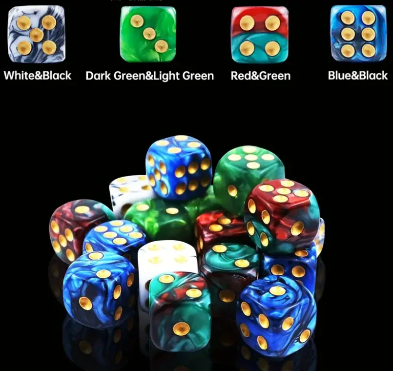 Hrací kostka červeno-zelená