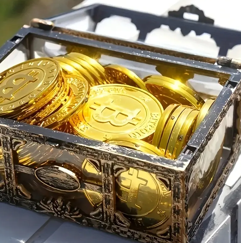 okladnička Truhla s pokladem Treasure Chest – zlaté mince a barevné diamanty