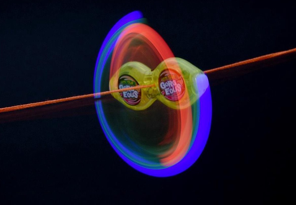 LED Spinner 2hlavý modrý