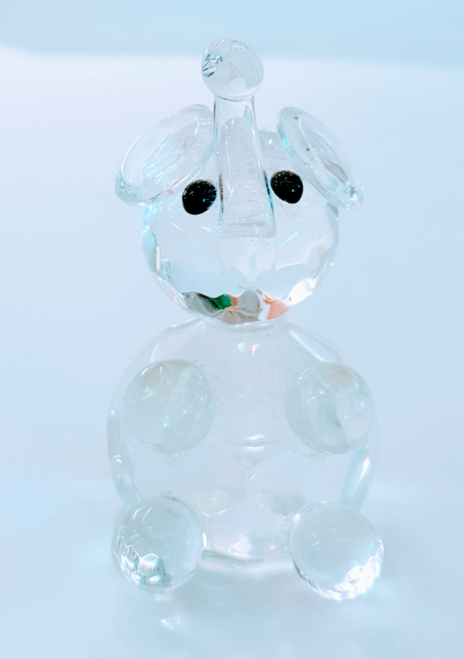 Skleněná dekorace slon 5cm