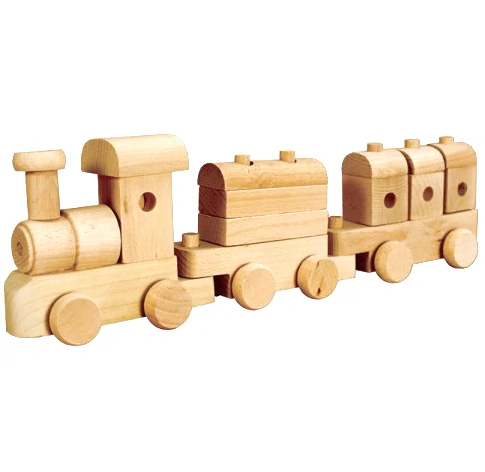 Přírodní dřevěný vláček 45 cm