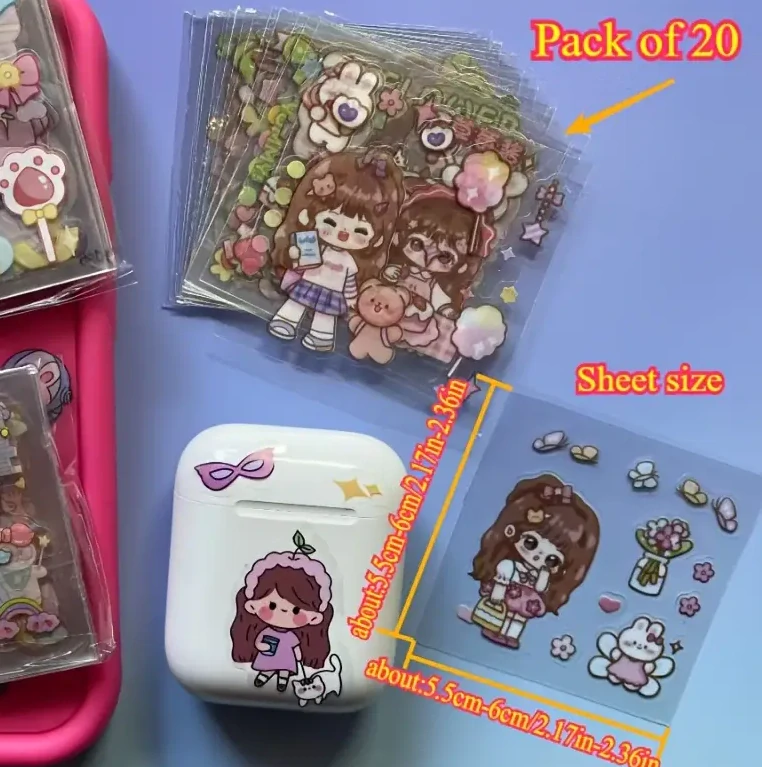 100 ks roztomilých samolepek